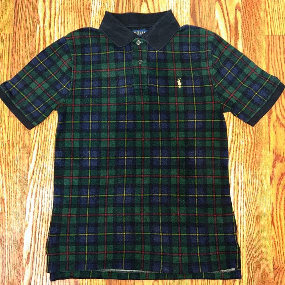 Polo by Ralph Lauren Kids Navy and Green Plaid Polo